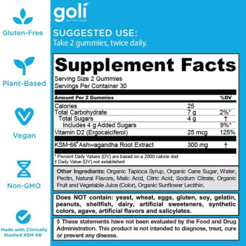 Goli Ashwagandha 60 Caps Goli Ashwagandha 60 Caps