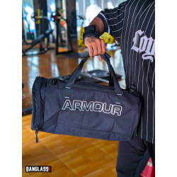 Armour Gym Bag With Shoes Pocket Black  Armour Gym Bag With Shoes Pocket Black