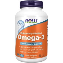NOW Omega 3 Fish Oil 1000 mg 200 Softgel