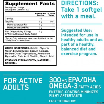 Fish Oil Optimum Nutrition 200 Softgels